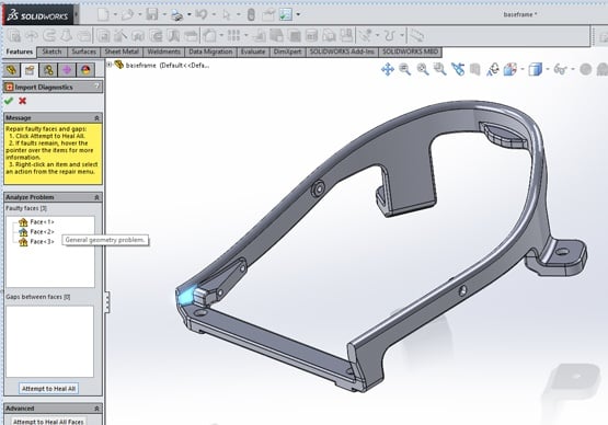 Repair Imported Geometry in SOLIDWORKS