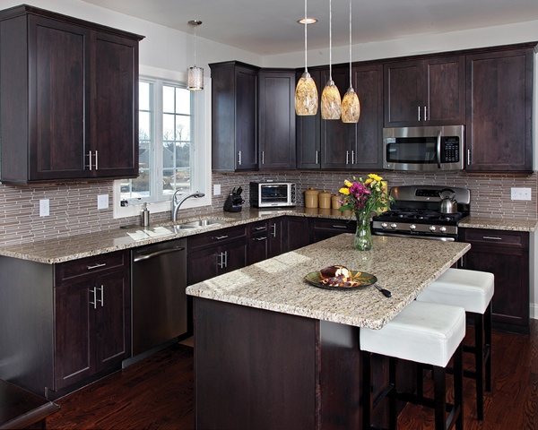 The Best 100+ Kitchen Backsplash Glass Tile Dark Cabinets Image ... The Best 100+ Kitchen Backsplash Glass Tile Dark Cabinets Image ...