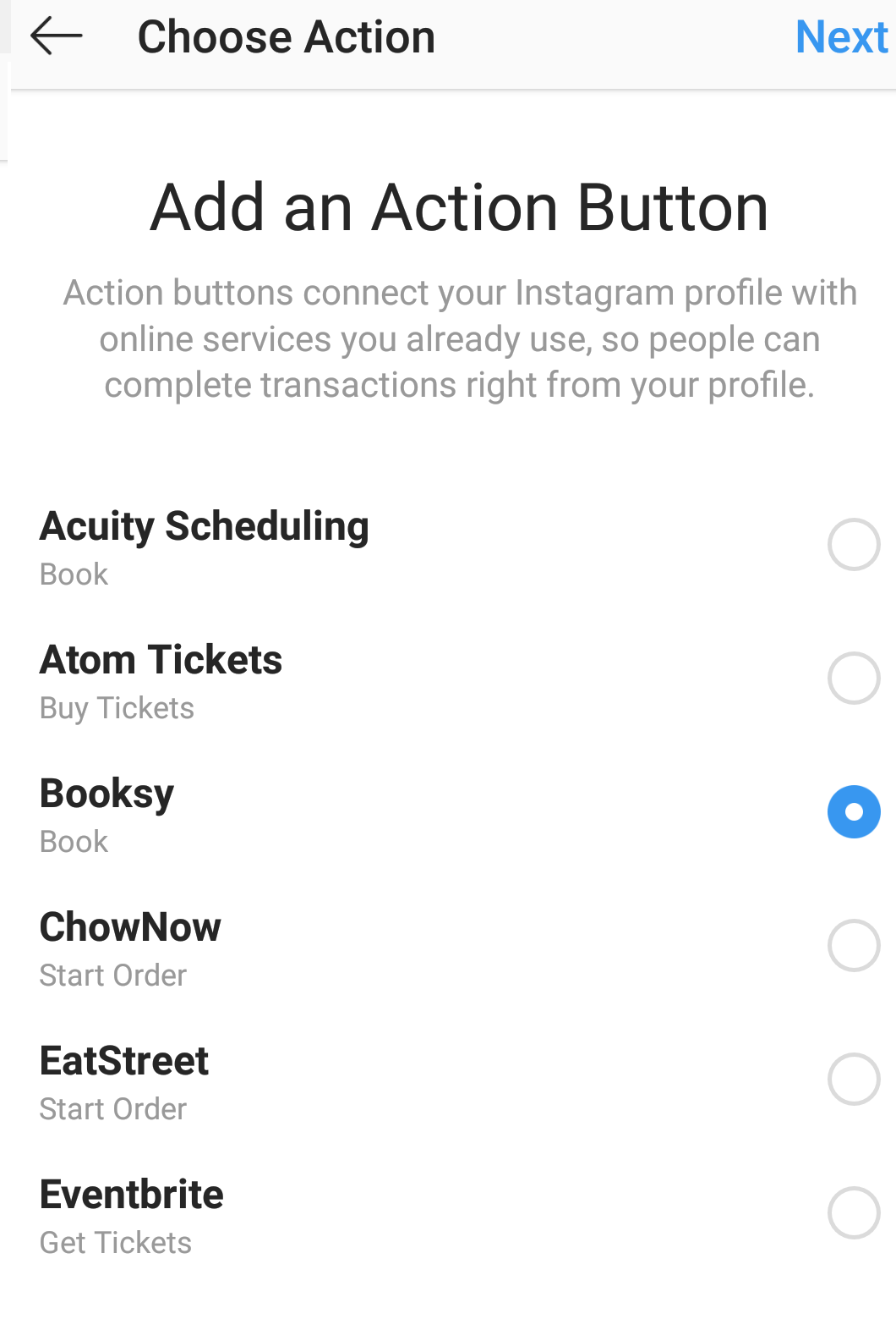 add an action button