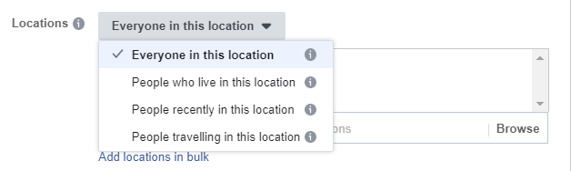 Facebook location targeting