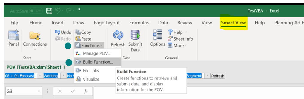 Pbcs Epbcs Tutorial Using Functions In Smart View