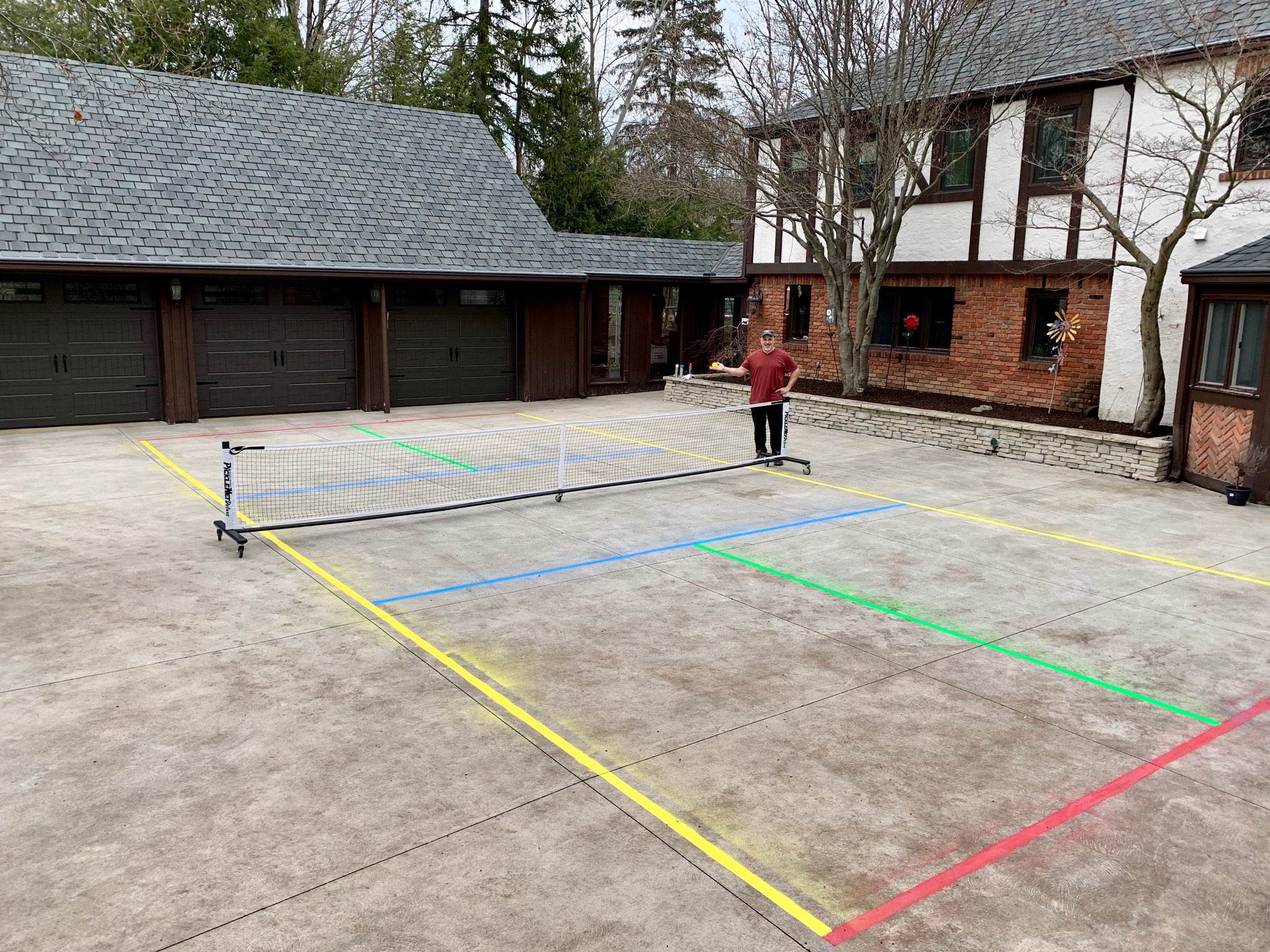 Zinner & Co. Client Mark Gardner - Pickleball Court in Driveway 