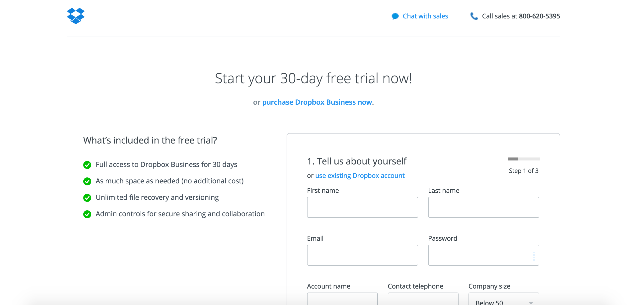dropbox free trial personal
