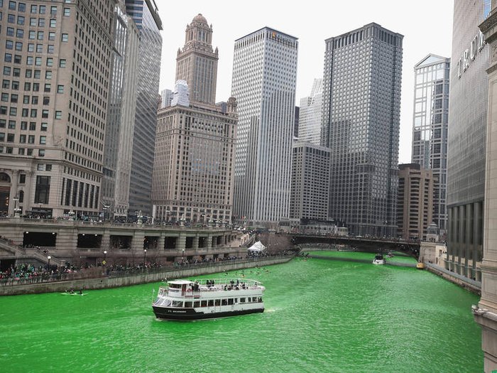 Chicago river dyed green