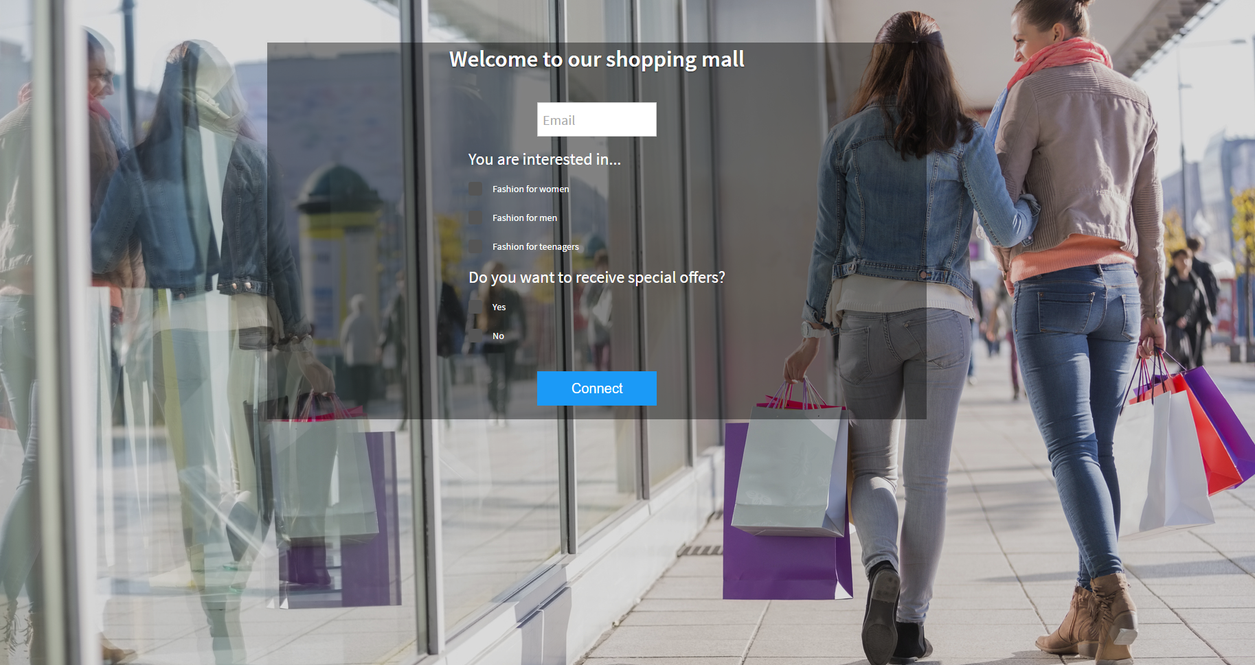 Tanaza Splash page 4: form based authentication for a mall with custom fields