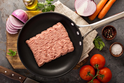 ground turkey in skillet