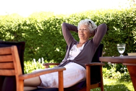 senior woman relaxing outside