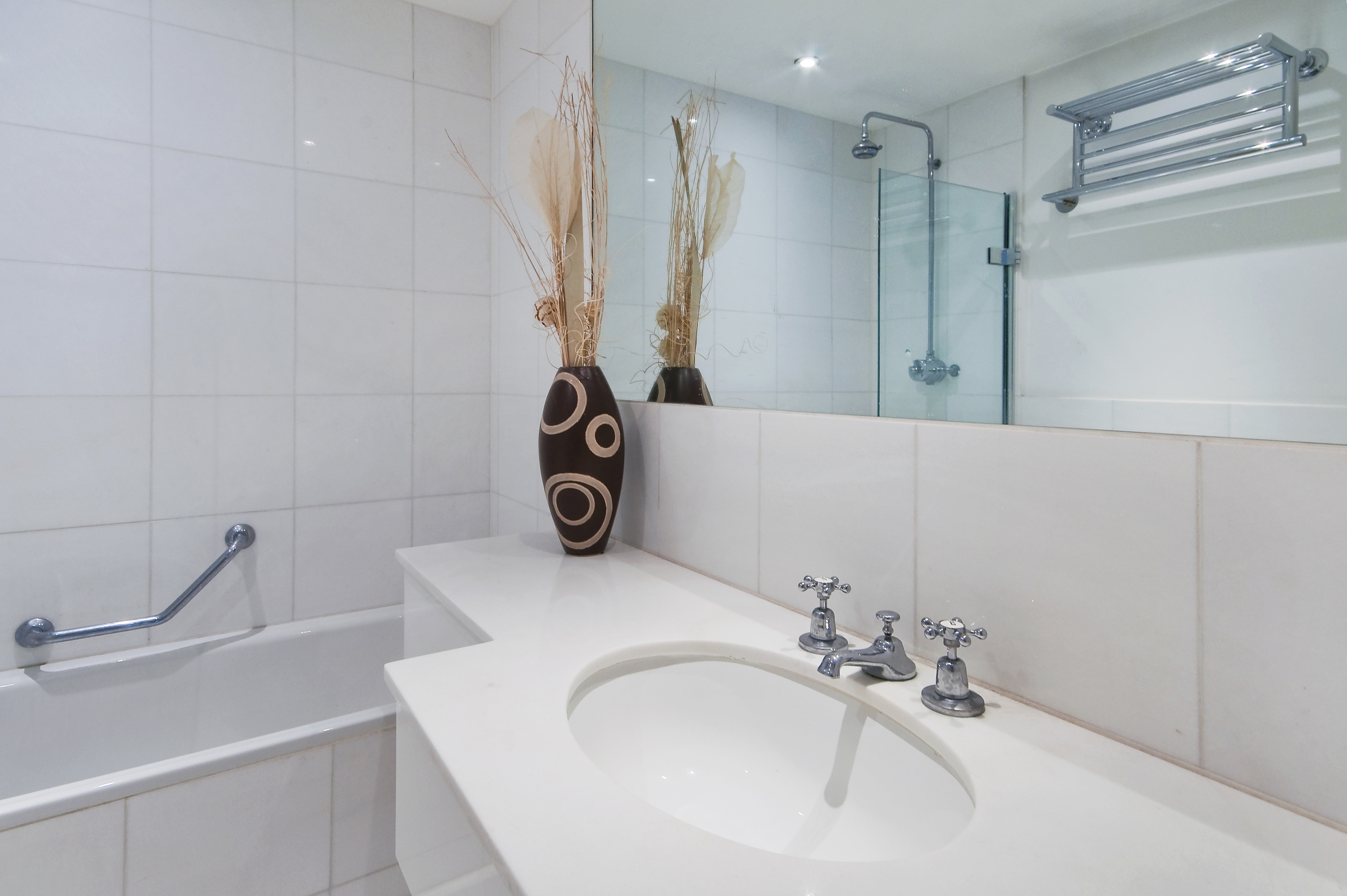 bathroom with hand rail