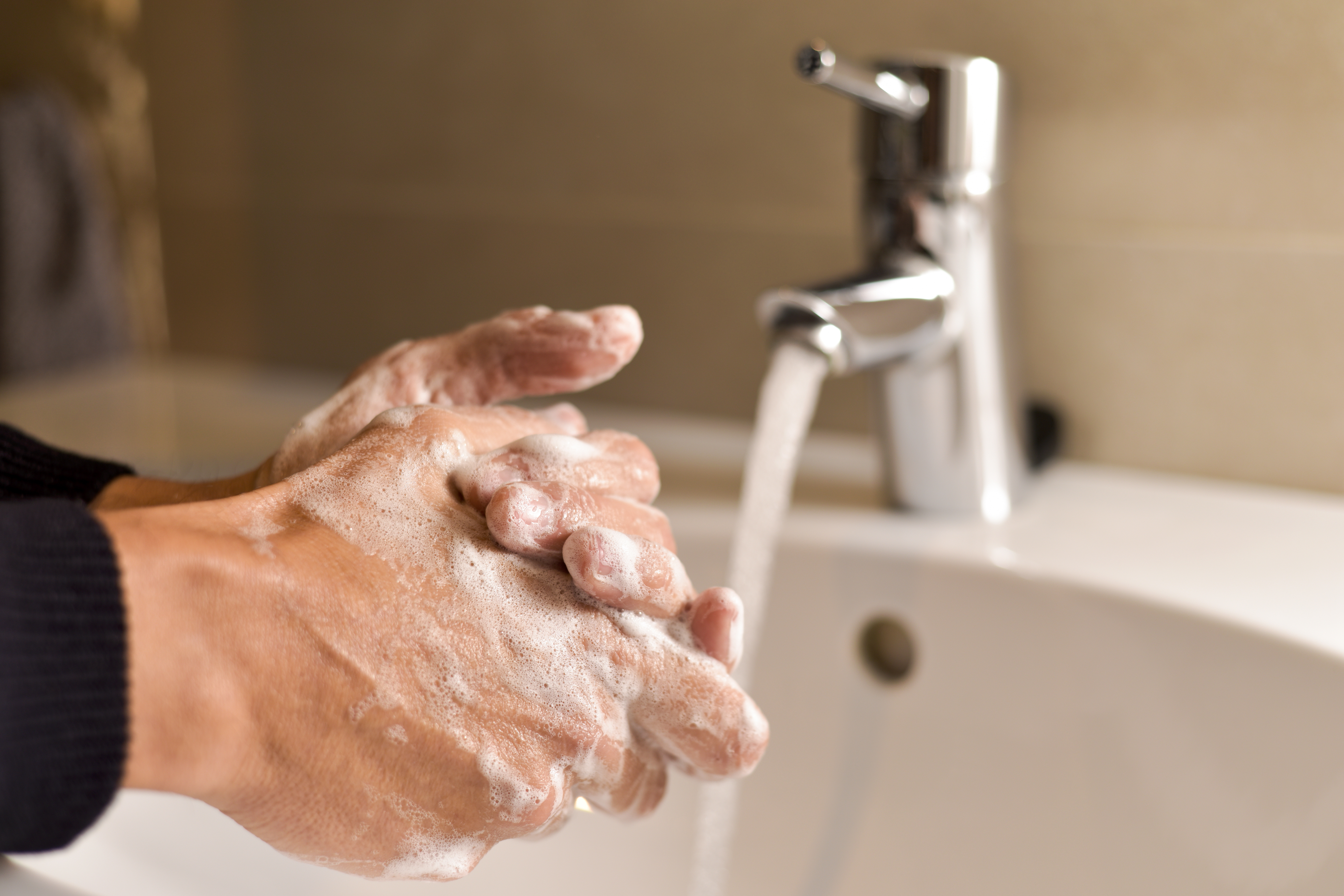 washing hands