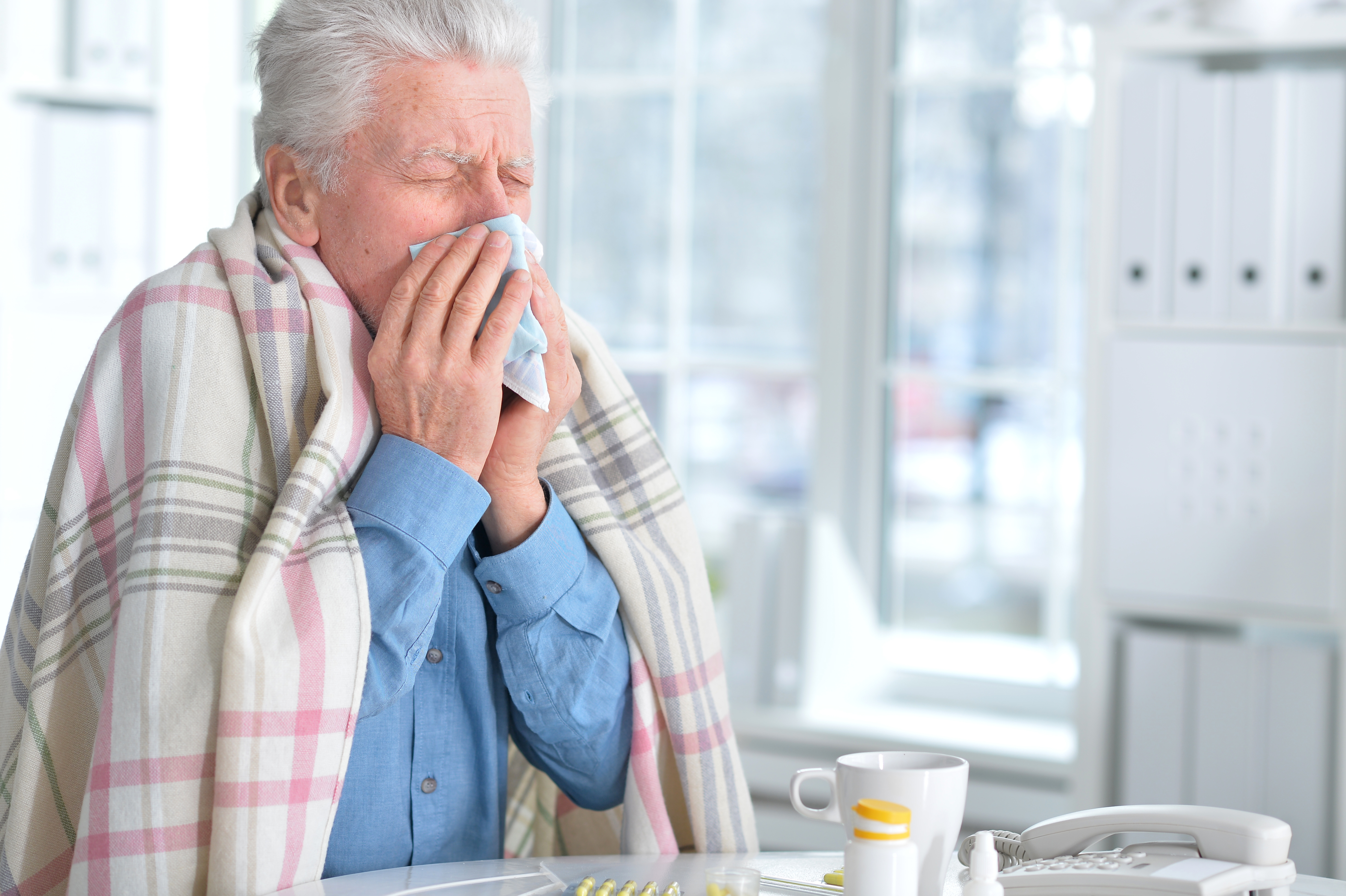 elderly man sick
