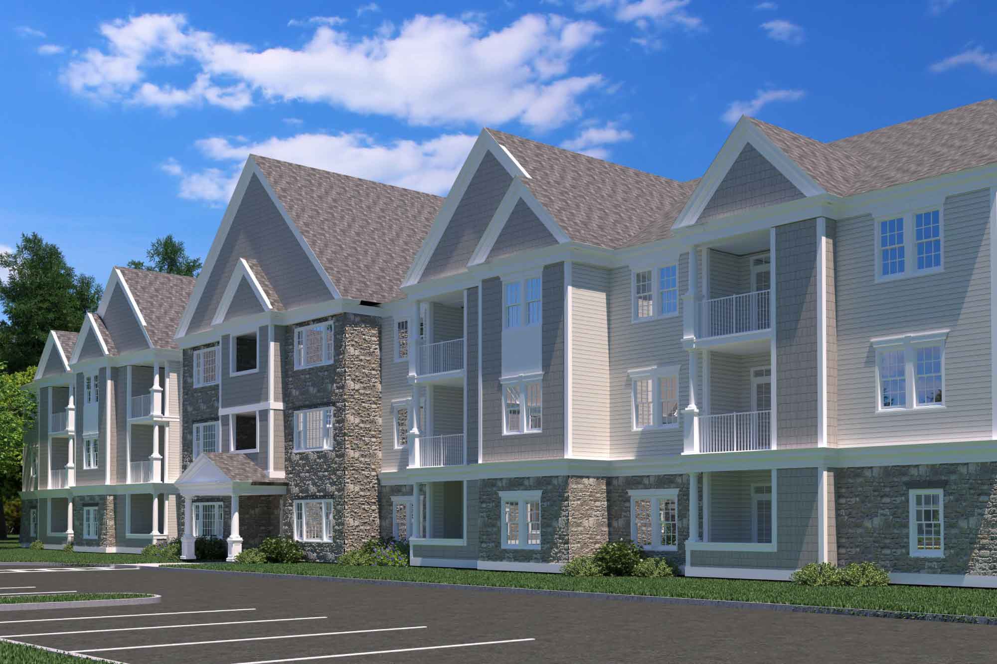 Multifamily Housing Design Village at Bedford Woods Townhomes