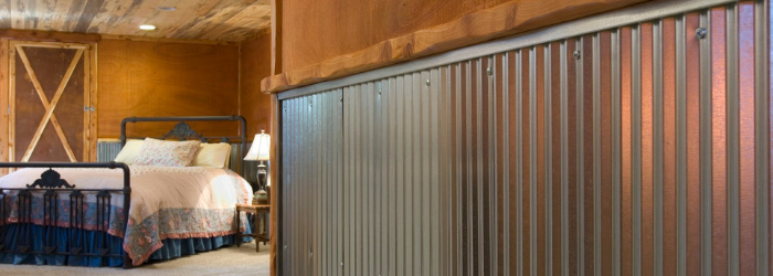 Interior Corrugated Wainscot Design, Corrugated Metal Walls In Garage
