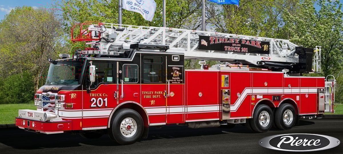 Tinley Park Fire Department - 100' Aluminum Ladder – Aerial | Pierce | Tinley Park, Illinois