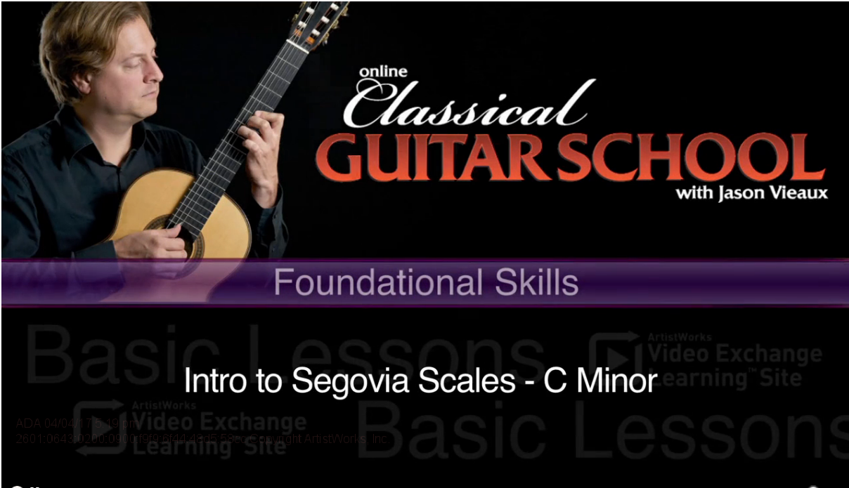 classical guitar lesson on segovia scales