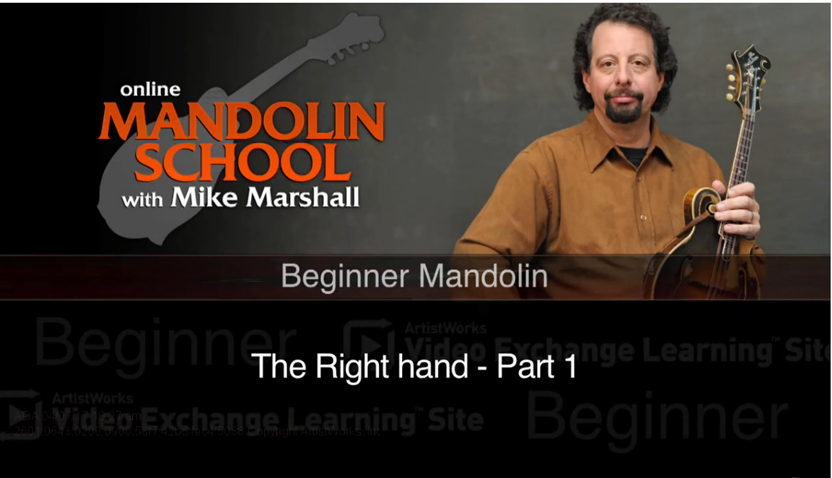 mandolin lesson on the right hand with mike marshall