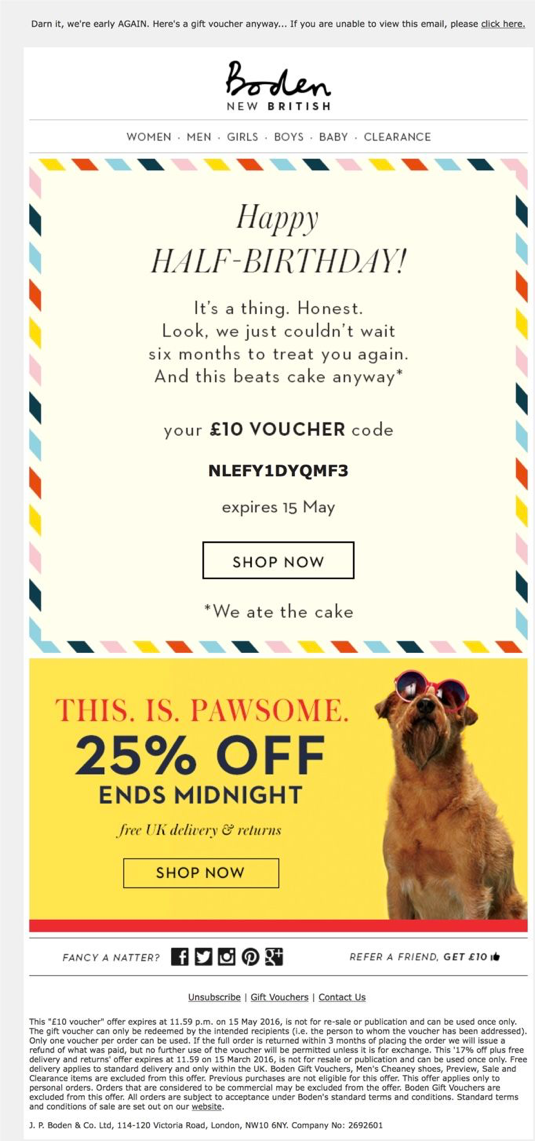 Boden Ecommerce Marketing Email