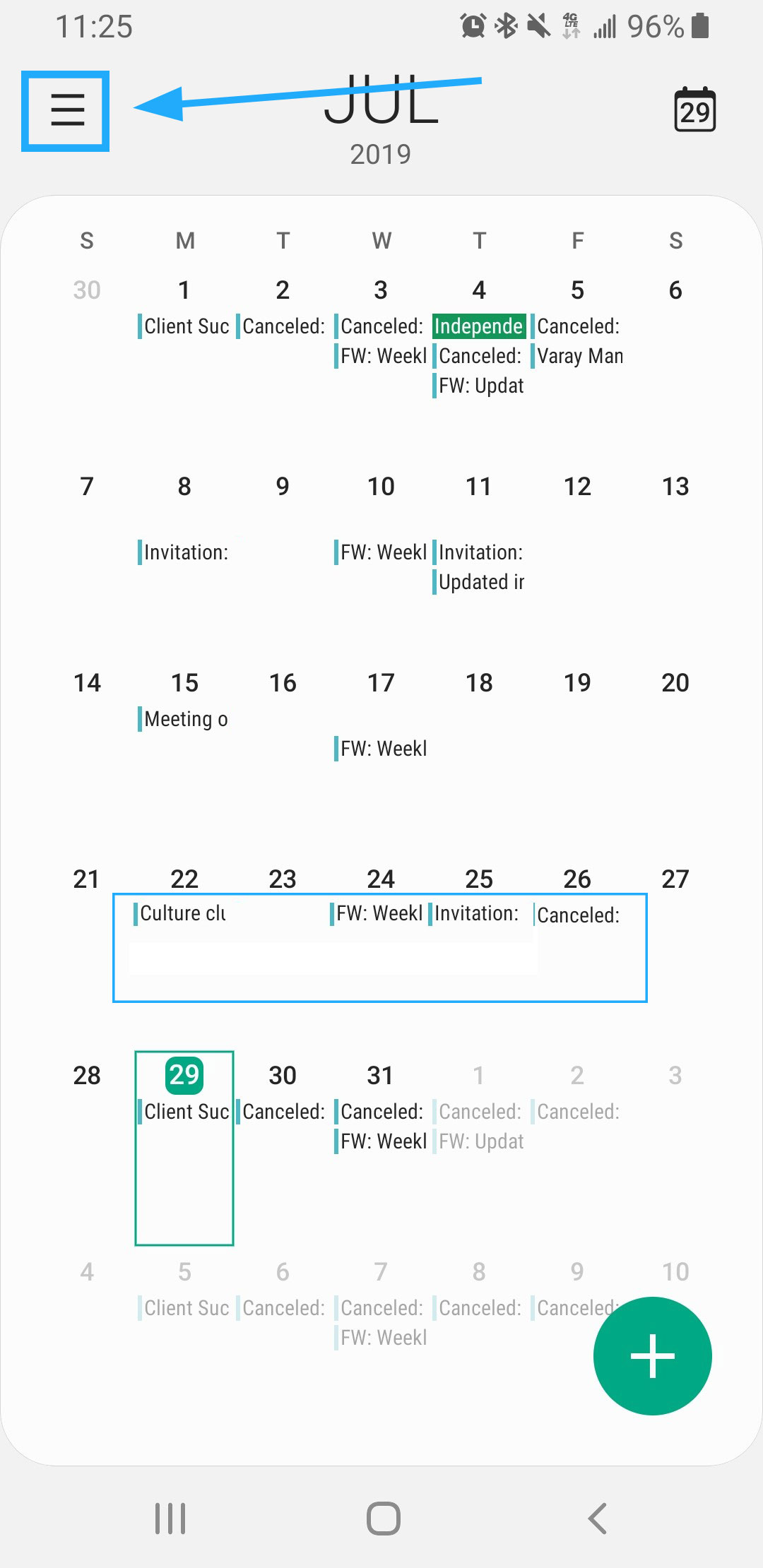 Calendar Menu Tab -  Varay Managed IT