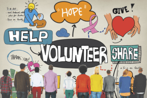 People pondering volunteering and giving | charitable giving