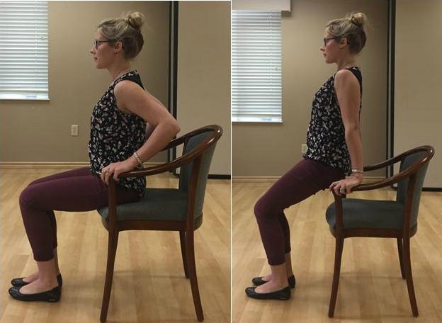 Triceps press chair exercise