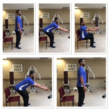 Chair stands functional exercise
