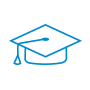 Blue Graduation Hat Icon
