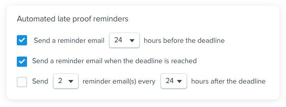 Automated proof reminders in Ziflow