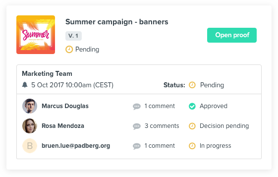 online proofing notifications via email