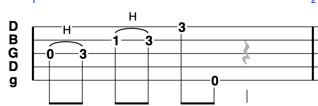 G Minor Pentatonic - going up