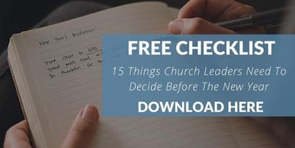 Free checklist - 15 things church leaders need to decide before the new year