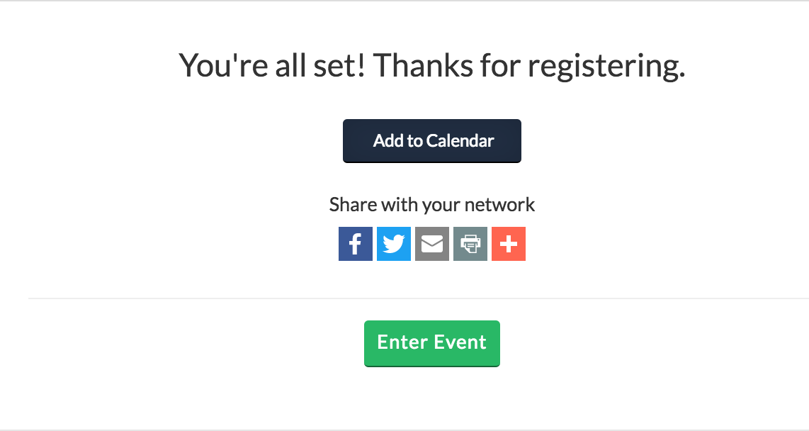 Registration Confirmation Screen