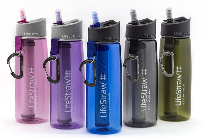 lifestraw bottles in 5-colours.