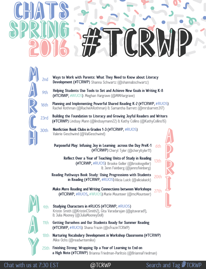 Tcrwp Twitter Chat Getting Ourselves And Our Students Ready For Summer Reading