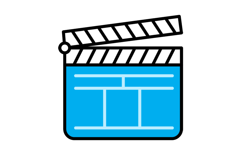 A video director clapperboard