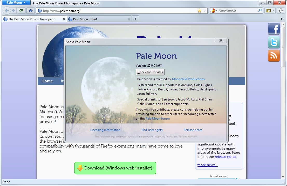 Взломанный сервер Pale Moon распространял зараженные версии браузера