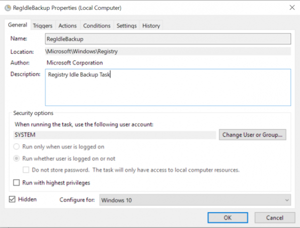 Microsoft убрала из Windows 10 функцию сохранения бэкапов реестра