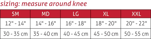 Mueller Hg80 Knee Brace Size Chart