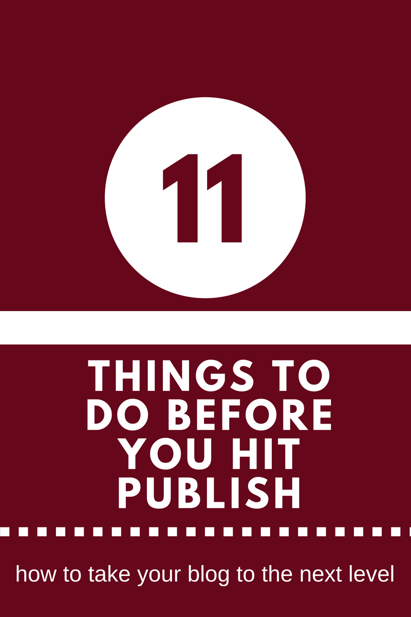 11 things to do before publishing
