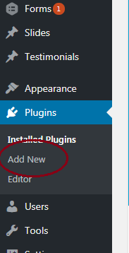 wordpress add new plugin menu