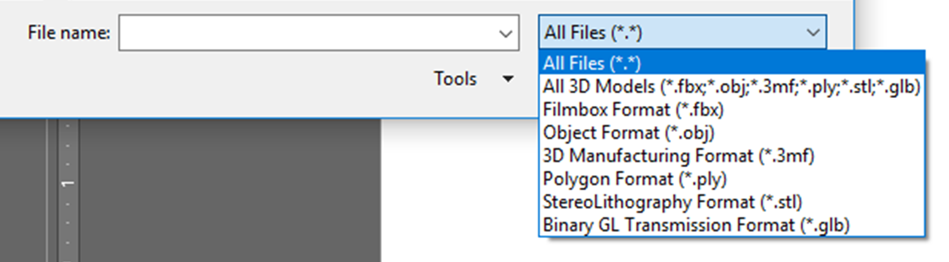 Type of 3D model file format