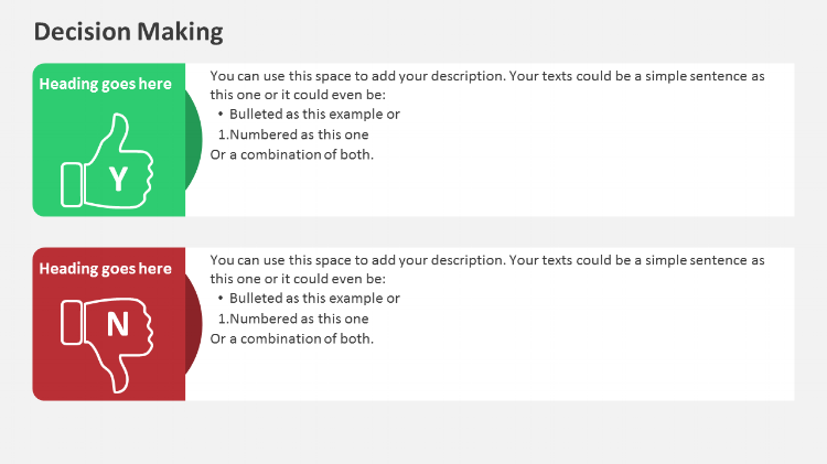 Decision making Powerpoint design elements Decision making Powerpoint design elements