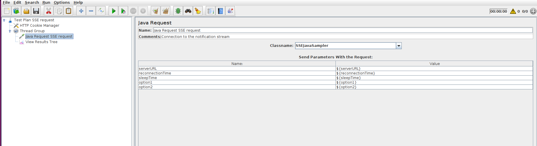 JMeter script and Java request samplers