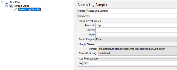 jmeter, access log sampler