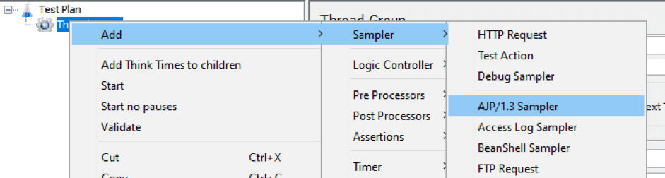 how to use the jmeter ajp sampler