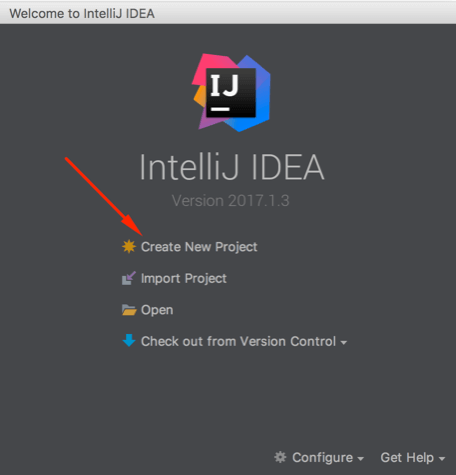 A screenshot of how to create a new project in IntelliJ.