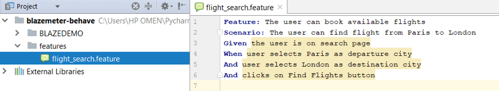 selenium scenarios in behave