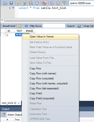 "Open Value in Viewer" in BLOB