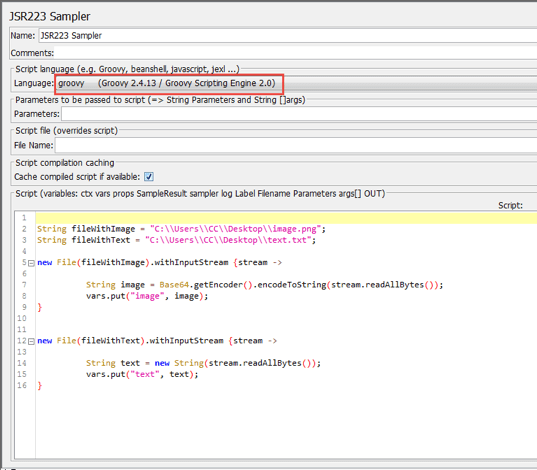 groovy code for blob testing