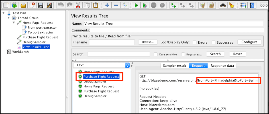 jmeter, In the “View Results Tree” listener you will find different values for defined parameters in each subsequent execution of the script.