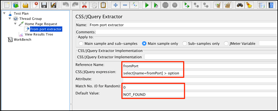 CSS/JQuery Extractor example - departure cities
