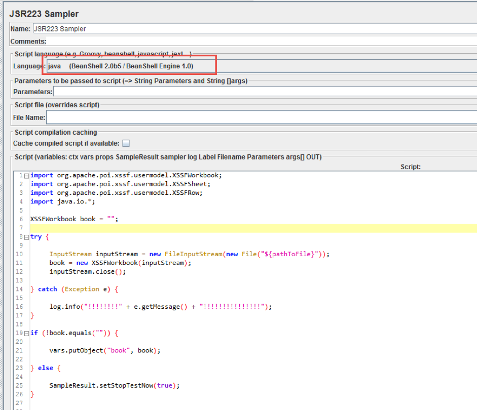 A code example of XSSFWorkbook